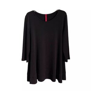 IC by Connie K Black 3/4 Sleeve Tunic Lagenlook